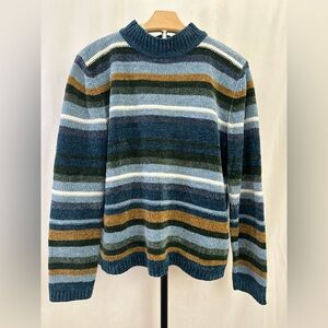 Alfred Dunner Blue and Green Crew Neck Sweater